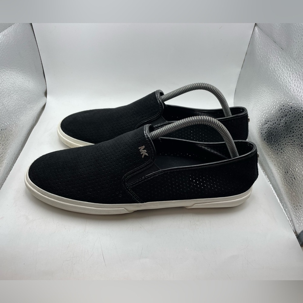 Michael Kors black perforated suede loafers size 9.5